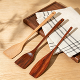 Natural Solid Wood Cooking Spatula Long Handle Non Stick Pan Safe Wooden Turner Heat Resistant Eco Friendly Kitchen Utensil